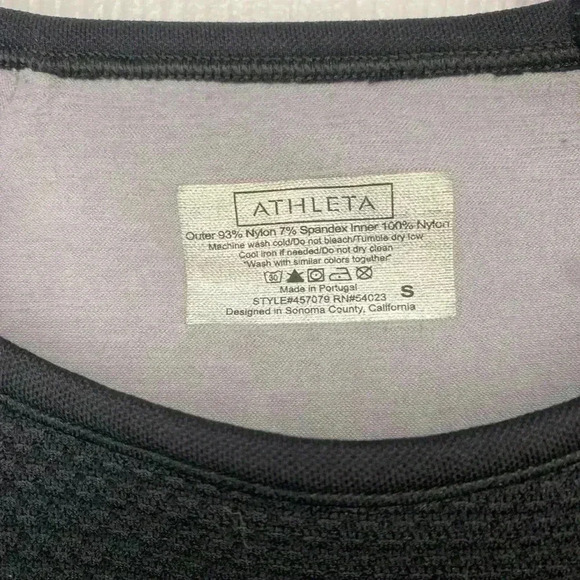 Athleta  Swiftly Stretch Burpee Laser Cut Long Sleeve Running Top Layered Small - Picture 4 of 6